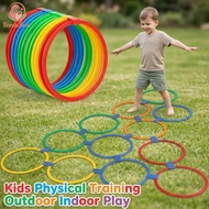 Juggling Hoop Set PP Throw Ring Hopscotch Jumping Grid Kids Outdoor Indoor Balance Training