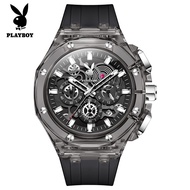 PLAYBOY ร้านเรือธงนาฬิกาผู้ชายใหม่แฟชั่นกีฬานาฬิกาควอตซ์กันน้ํา 2025 มัลติฟังก์ชันเทปนักเรียนนาฬิกาผ