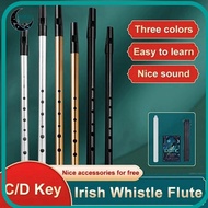 APPEAR Irish Whistle Flute, Easy-to-learn 6 Holes Aluminum Tin Whistle, Portable Rich Tone C/D Key I