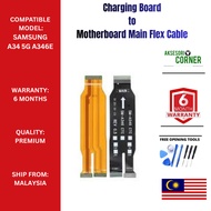 Charging Board to Motherboard Main Flex Cable Ribbon Compatible For Samsung A34 5G A346E