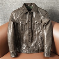 Full Vegetable Tanned Heavy Wash Uncoated Japanese Italian First Layer Goat Leather Genuine Leather 