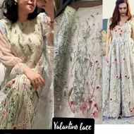 KAIN TILE VALENTINO. LACE BROKAT. BRUKAT PRANCIS. BAHAN GAUN DRESS - navy