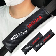 1pcs Carbon Fiber Car Safety Seat Belt Carbon Leather Shoulder Strap Pad Cushion Cover for Jaguar XE