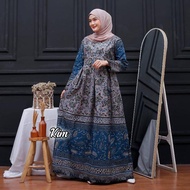 WULU BATIK Gamis Handprinting Polimicro Ld 104 Ld 120 Pb 140 Jumbo Resleting Depan Busui Daily Resmi