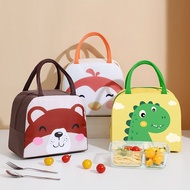 Portable Student Lunch Box Bag Cartoon Animal Print Lunch Bag Kids Lightweight Aluminum Foil Bag with Zipper