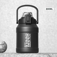 2L Water Bottle Thermos Bottle With Removable Straw Protable Stainless Steel Water Bottle With Carry
