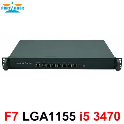 Partaker F7 Intel LGA1155 Intel Core i5 3470 Proecssor 1U WiFi VGA 6 LAN Network Server Firewall pfS