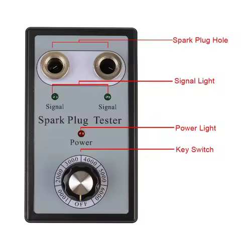 Sparking Plug Tester Spark Tester Diagnostic Tool Adju stable Dual Hole for Car Motorcycle Ignition 