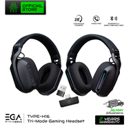 EGA TYPE H16 หูฟังเกมมิ่งไร้สาย ใช้งานBT WirelessสายAUX3.5 Gaming Headset พร้อมไฟ RGBไมค์ถอดได้ สินค