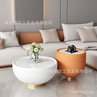 Small Small Apartment with Drawer Light Luxury Round Coffee Table Simple Combination ins Style Livin