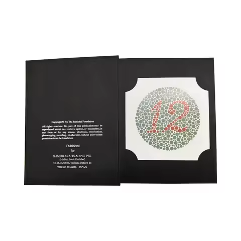 Kanehara Ishihara Test Chart Books, for Color Deficiency-38 Plate Book