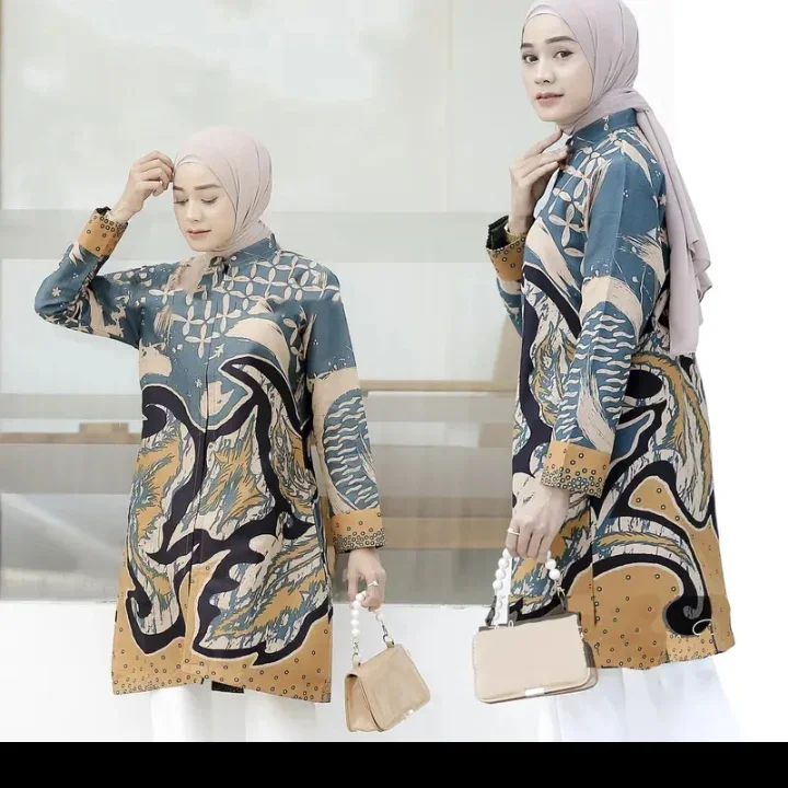 ATASAN BLOUSE TUNIK BATIK WANITA FULL PURING BAHAN PREMIUM