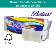 (Free Shipping!) Belux 123 Toilet Paper – 10 Packs x 10 Rolls | Soft, Strong & Long-Lasting Value Pa