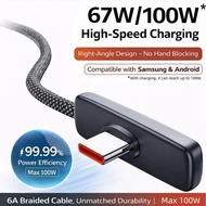 100W Right Angle USB-C Fast Charging Cable PDPPS60W/240W6A Braided Cable 45WUSBC to USBC Suitable fo