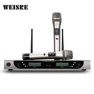 2017 WEISRE Professional Wireless UHF Microphone System Handheld Mic for Home KTV 2 Channels Karaoke