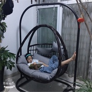 🚢Internet Celebrity Thick Rattan Basket Indoor Outdoor Rocking Chair Swing Rattan Chair Single Double Glider Cradle Chai