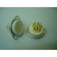 1pcs ceramic tube socket GZC9-T-G golden foot PCB for 6DJ8 EL84 6922 tube amplifier