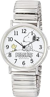 Citizen Q&amp;Q P006-204 Women's Watch, Analog, Snoopy, Waterproof, Metal Band, White, Dial color - white, watch character, pair, bracelet