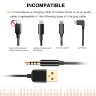 AGPTEK 3.5mm Male Jack to USB Charge and Data Cable for iPod Shuffle, SYRYN Waterproof MP3 Player, Headphones, Black