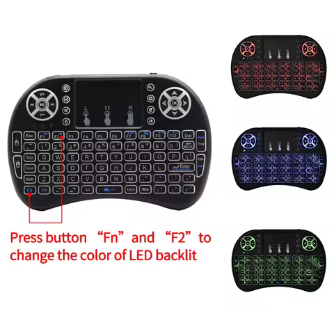 I8 Mini Wireless Keyboard 2.4G Bluetooth 3 Color Backlit English Russian Air Mouse Remote Touchpad F