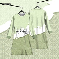 Set Couple Muslim Suami Isteri Baju Polo Lelaki + Dress Muslimah Quick Dry Corak Islamik Baju Sepada