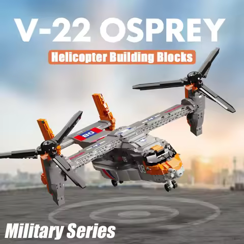 2024 Military Series Helicopter Building Blocks V-22 Osprey Model Building Blocks DIY Model Bricks T