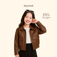 TINY SEOUL PREMIUM UNISEX CHILDREN'S LEATHER JACKET - DAHYE LEATHER JACKET - Boys' and Girls' LEATHE