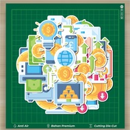 HOT 50 PCS Currency Stickers Fashion Cars Decal Cool Card Album Custom Vinyl Waterproof - Aesthetic 