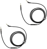 Mr Rex QC35 QC25 Headphone Replacement Aux Cable with Microphone &amp; Remote Control Compatible for Bose 700 QC35II QC35 QC25, JBL E45BT E55BT E65BTNC, 2.5mm to 3.5mm Male Jack Cord (5ft / 1.5m (2-Pack))
