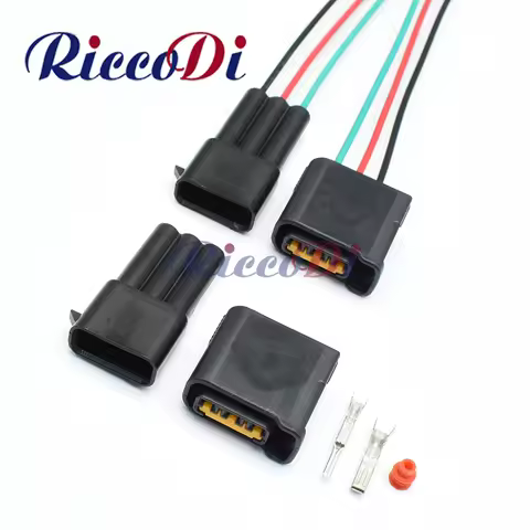 1 Set 3 Pin Furukawa Auto Ignition Coil Plug Wire Harness Waterproof Female Electronic Connector For