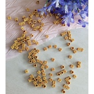 Letter Beads, Square Letter Beads, Yellow Letter Beads, Block Letter Beads