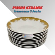 Pesta Piring Keramik 1 Lusin 12 pcs Murah / Piring Makan Keramik 1