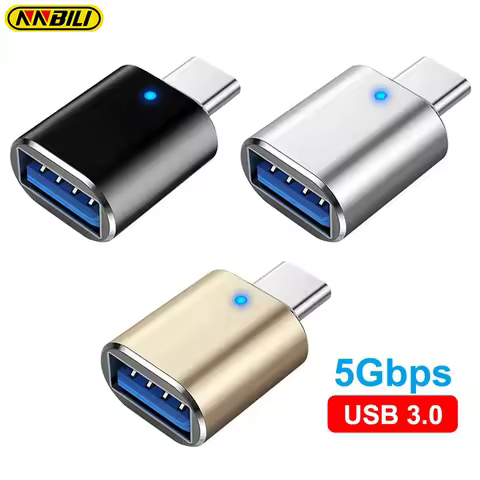 USB 3.0 To Type C Adapter LED OTG To USB C USB-A To Micro USB Type-C Female Connector For HUAWEI Sam