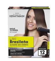 Brazilian Straightening Kit with Keratin and Hyaluronic Acid, Free of Formol and Parabens, 12 Weeks 