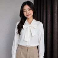 KEMEJA Gangnam Blouse | White shirt Wanita | Work Shirts Wanita | Korean Style Shirt