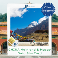 【China】 China Mainland & Macao (China Telecom) Auto VPN Unlimited Roaming Data Sim Card 【5-30days】Go
