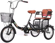 Tricycle Adult Trike Bike Bicycle Foldable Tricycle 3-Wheel Bicycle with Shopping Basket Adult Tricycle for Shopping Picnic Cycling PedallingOutdoor Sports Men Women Picnic