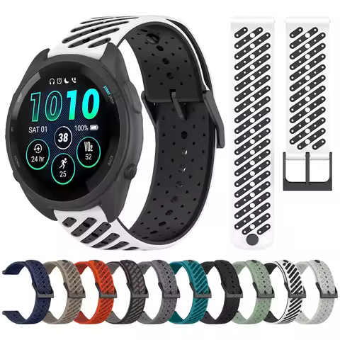 Silicone Watchband For Garmin Venu 4 3 2 45mm/D2 Air X15 22mm Strap For Forerunner 570 47mm 265 255 