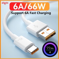 【FAST CHARGE】ALIGATO Type C 6A Max 66W Charge Cable 66W / 66W TURBO 6A Charging Compatible For 10T P
