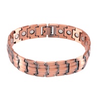 Pure Copper Bracelet Men Energy Germanium Magnetic Bracelet Copper Vintage Hologram Chain & Link Bra