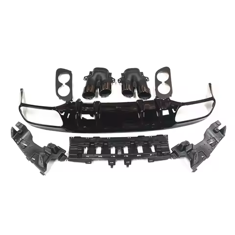 Rear Bumper Diffuser Lip Exhaust Tip Pipe For Mercedes Benz C Class W205 AMG Coupe 2 Door 2015-2021 