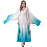Greek Goddess Costumes set Women Ancient Roman Princess Dress Halloween Carnival Party Cosplay  Gold