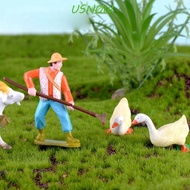 USNOW Figurines Cow Goat Farmland Worker Animal Model Crafts Pig Fairy Garden Ornaments