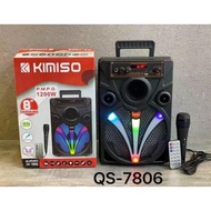 Karaoke Speaker 7806 8 inchi Bluetooth Portable Extra Bass brain power Free Microphone QS 7806