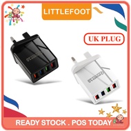 🔥READY STOCK🔥LittleFoot 4 Ports 36W QC3.0 Fast Charging Portable Smart USB Wall Charger Phone Charge