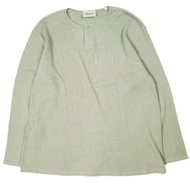 ESSENTIALS FEAR OF GOD亨利領長袖華夫格保暖上衣，S碼，卡其色 (FOG) [二手] [ESSENTIALS FEAR OF GOD]