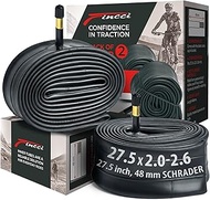 Fincci 27.5 x 2.1/2.2/2.3/2.35/2.4/2.5/2.6 Inch Bike Inner Tube – 48mm Schrader Valve – Butyl Rubber