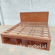 tempat tidur minimalis kayu jati, dipan ranjang minimalis 180x200