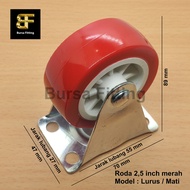 MERAH 2.5 inch red wheels / 2.5 inch nylon wheels / caster wheels / cupboard wheels / trolley wheels