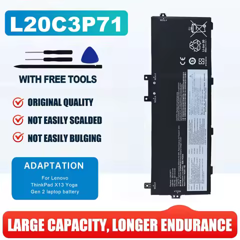 Genuine L20C3P71 L20M3P71 L20L3P71 Battery for Lenovo ThinkPad X13 Yoga Gen 2 laptop battery